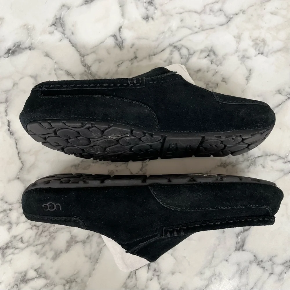 UGG ALAMAR BLACK SLIPPERS MEN'S SHERPA LINED SIZE 8